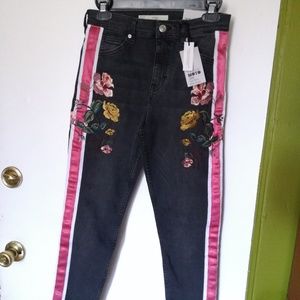 Topshop High Waisted Motor Grazer Jeans